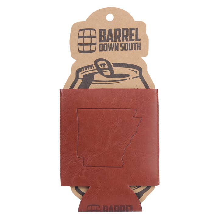 Arkansas Faux Leather Can Cooler for wholesale by Barrel Down South