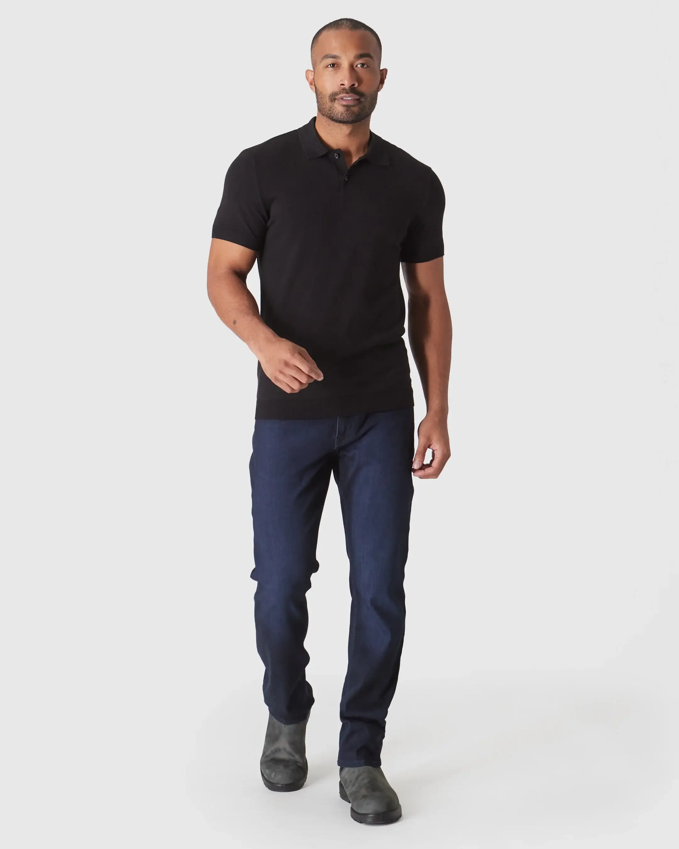 True Classic - Wholesale Polo - Men's - Short Sleeve Sweater Polo Shirt | Black3