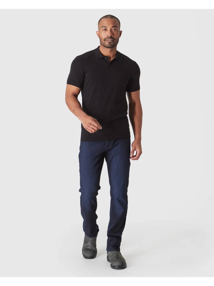 True Classic - Wholesale Polo - Men's - Short Sleeve Sweater Polo Shirt | Black3