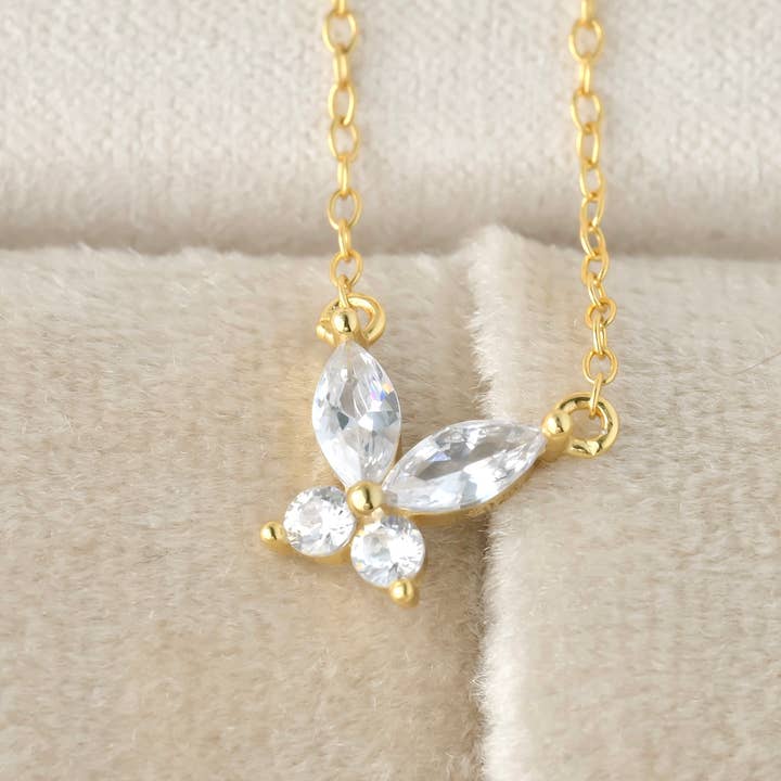 Collar de mariposa marquesa - Colgante de mariposa de plata 925 para venta al por mayor de Blueyejewelry