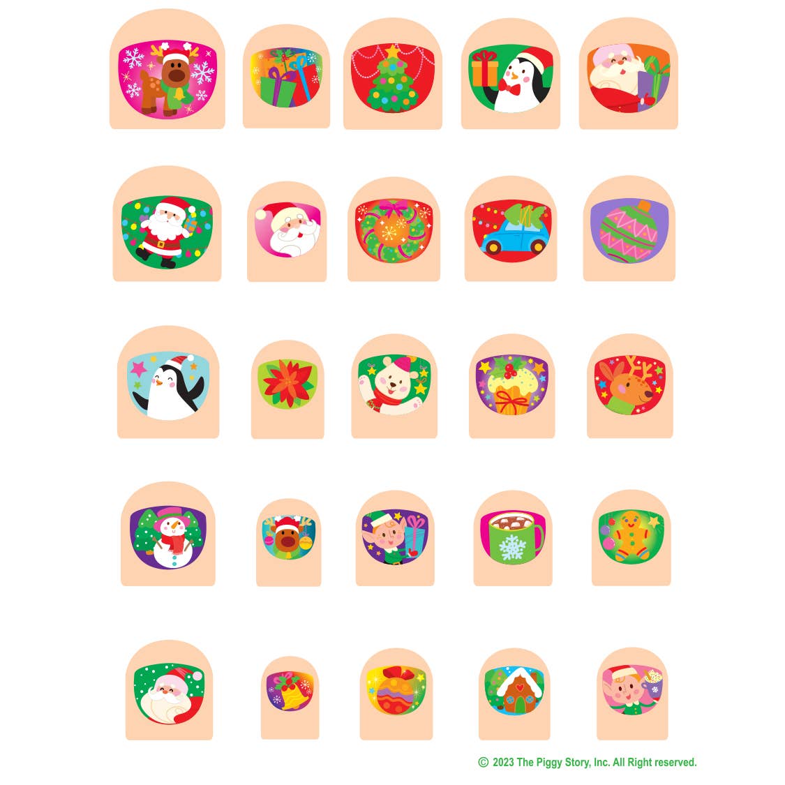 Girl Nation - Vente Nail Art/Autocollant pour les ongles - Nail Art pour Enfants | Holly Jolly | Noël 20252