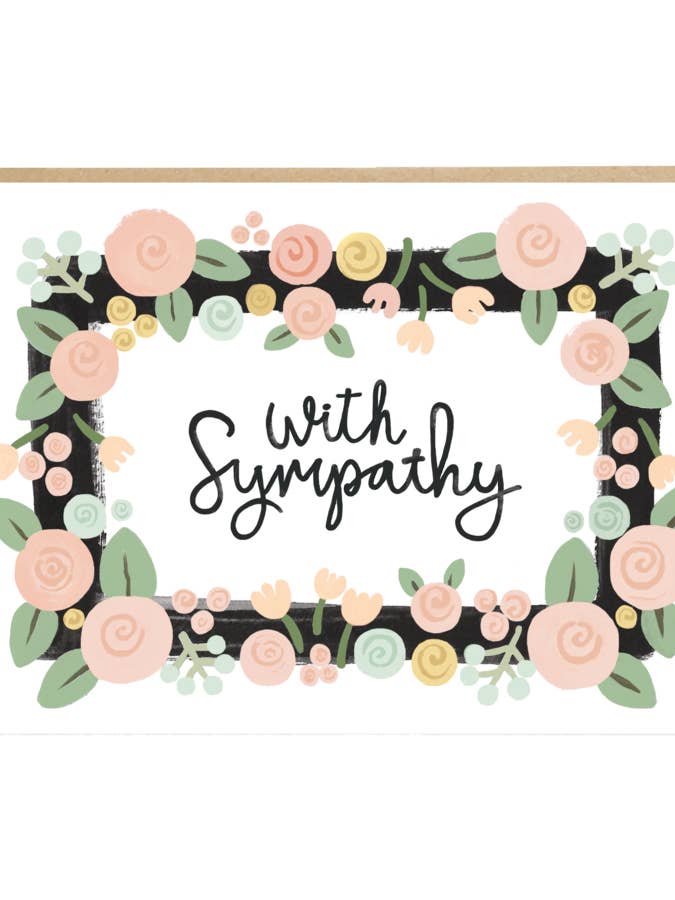 With Sympathy - Modern Floral Sympathy Card for wholesale by Jade Fisher
