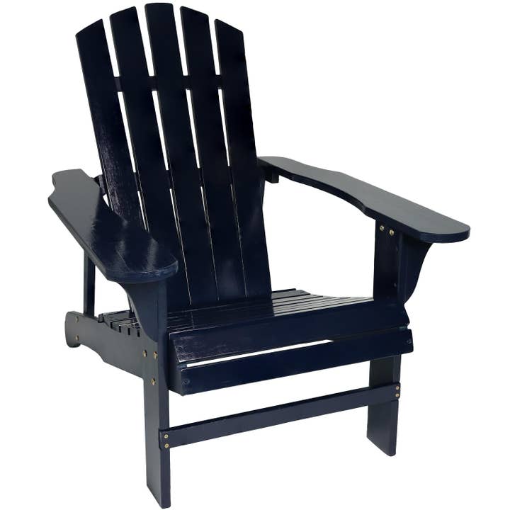 Sunnydaze Decor - Wholesale Adirondack Chair - Sunnydaze Coastal Bliss Wooden Adirondack Chair - Navy Blue