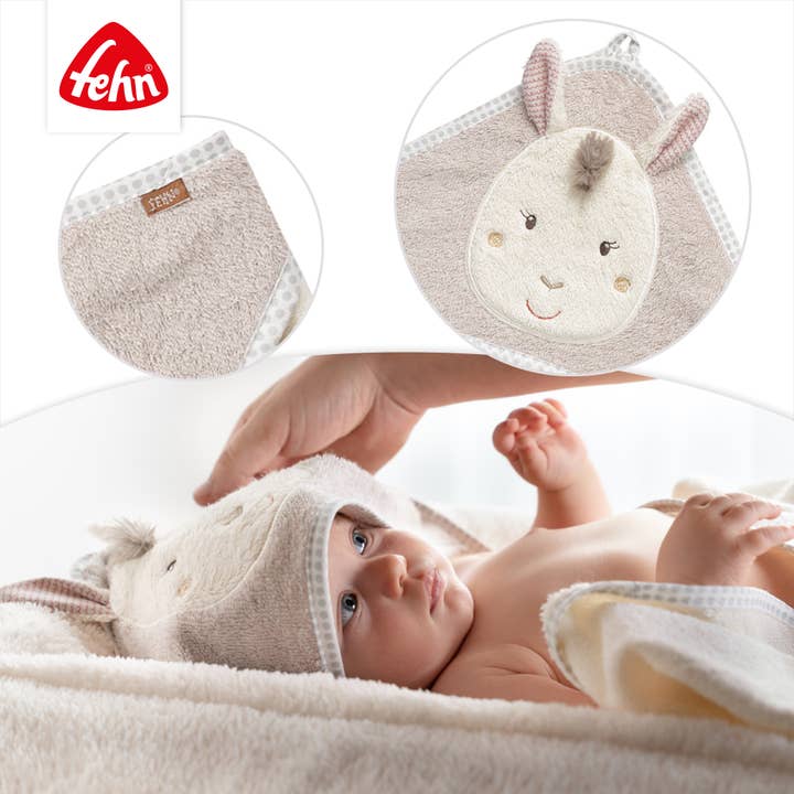 Fehn - Venta al por mayor Toallas de poncho - Niños y bebés - Toalla de baño con capucha Lama, poncho de baño de felpa