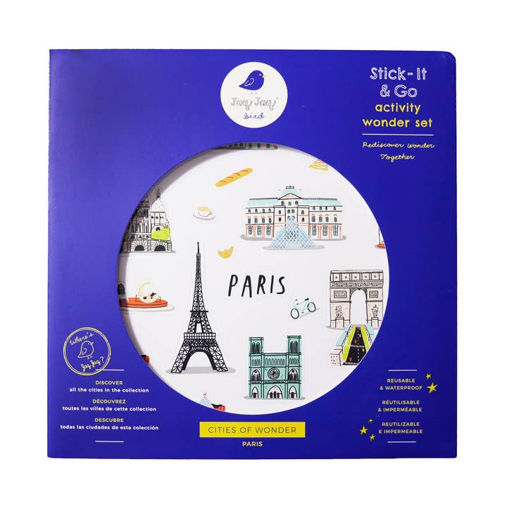 Paris Waterproof Stickers Activity Set Reusable Map Guide for wholesale by Jaq Jaq Bird EUROPE