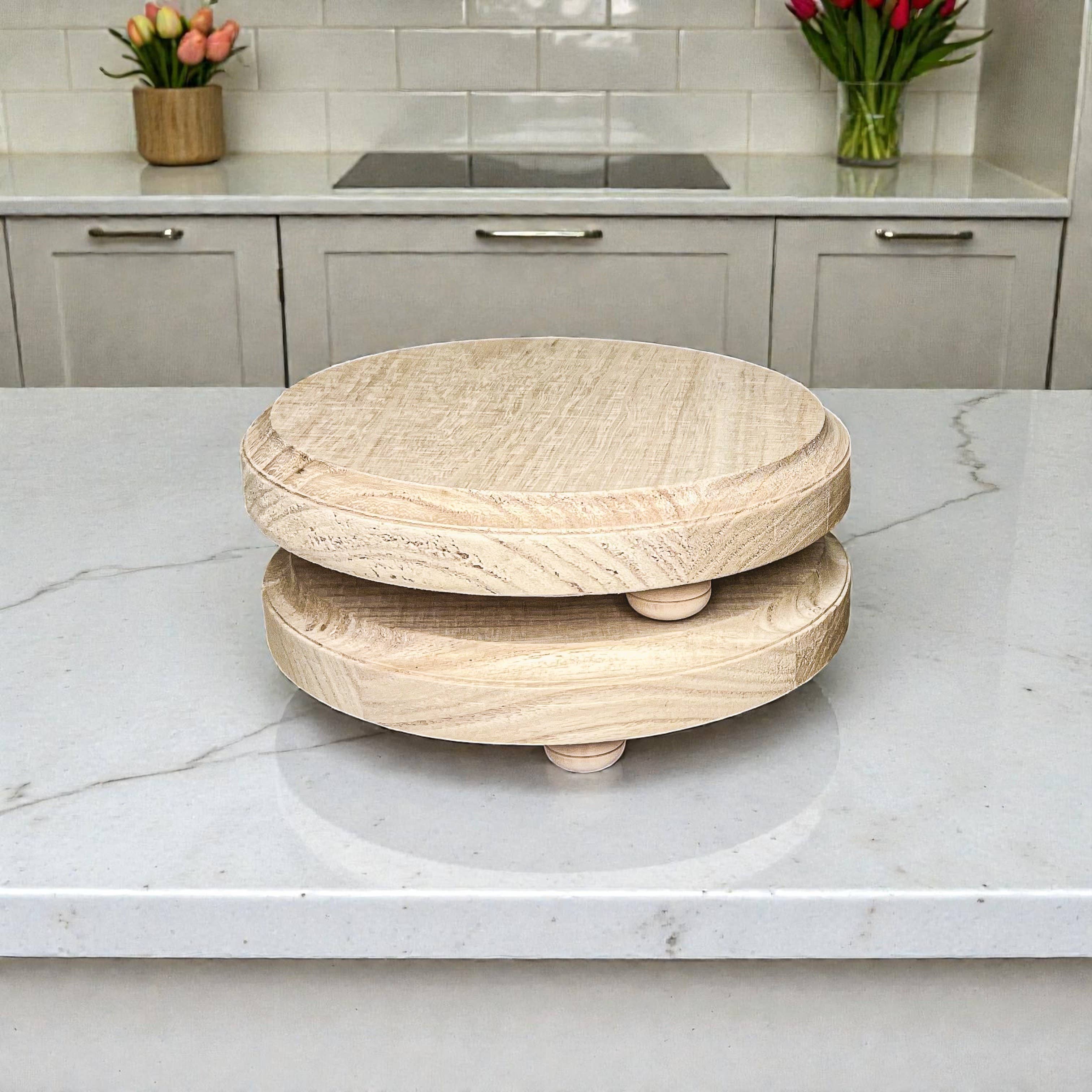 Gia Roma - Wholesale Decoratief dienblad - Ronde houten standaard en sierbord voor tafeldecoratie24