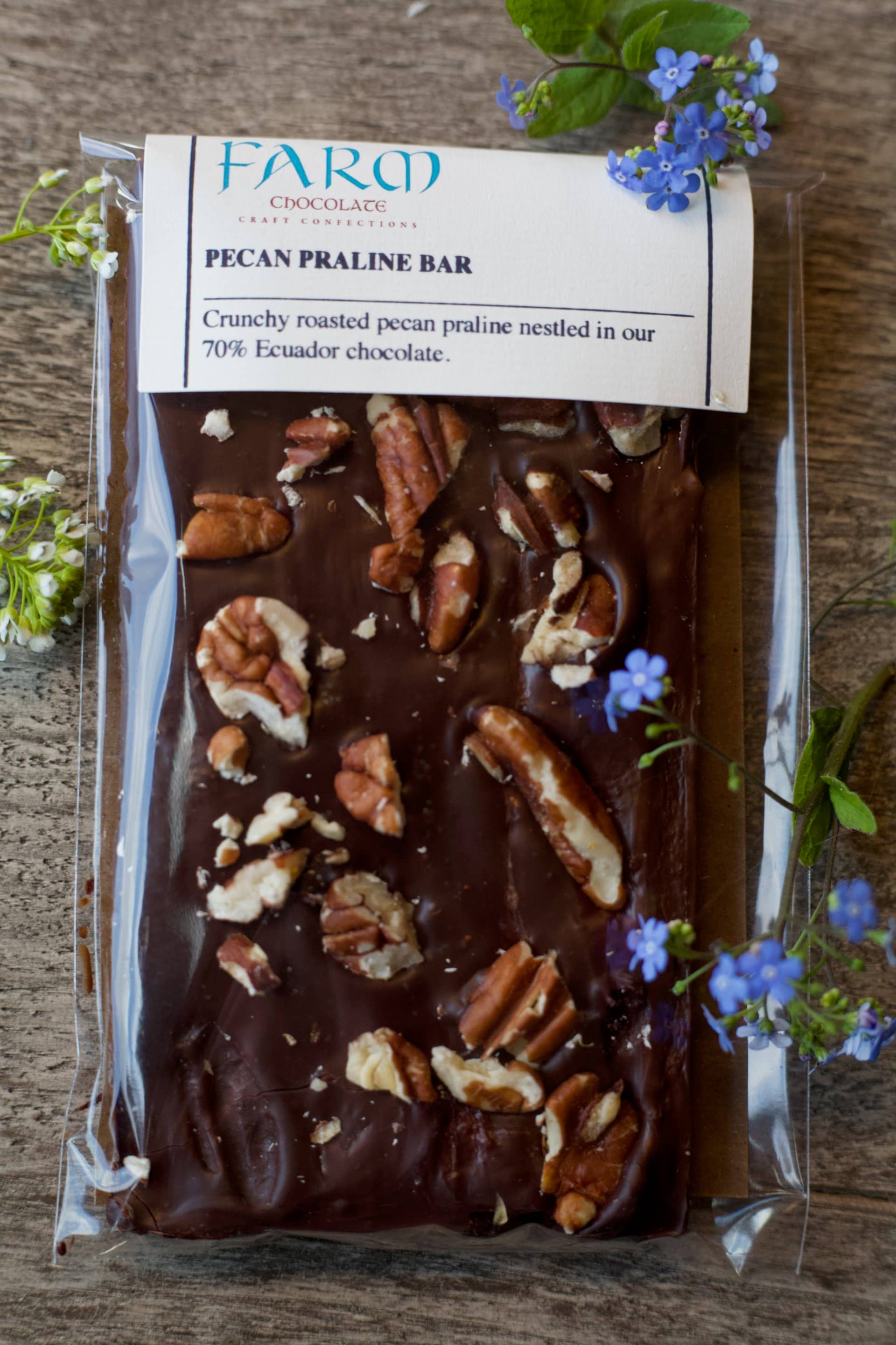 Farm Chocolate - Vente Barre chocolatée - Barre Praliné aux Pacanes1