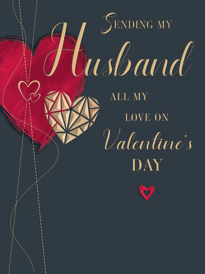 Tarjeta de San Valentín, Esposo, Corazón Facetado para venta al por mayor de Piccadilly Greetings