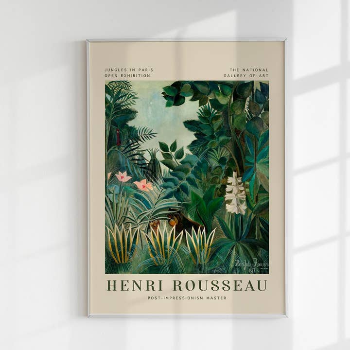 Cartel de la exposición Rousseau de la selva para venta al por mayor de Patroa Studio