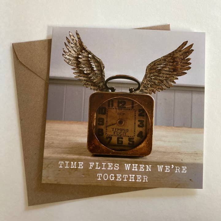 Greetings card ‘time flies when we’re together’ for wholesale by Quirk&Whimsy