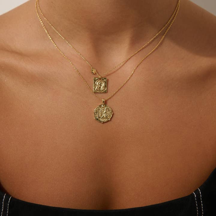 Angels Whisper Accessories - Wholesale Pendant/charm necklace - Theta 18K Gold Plated Charm Necklace2