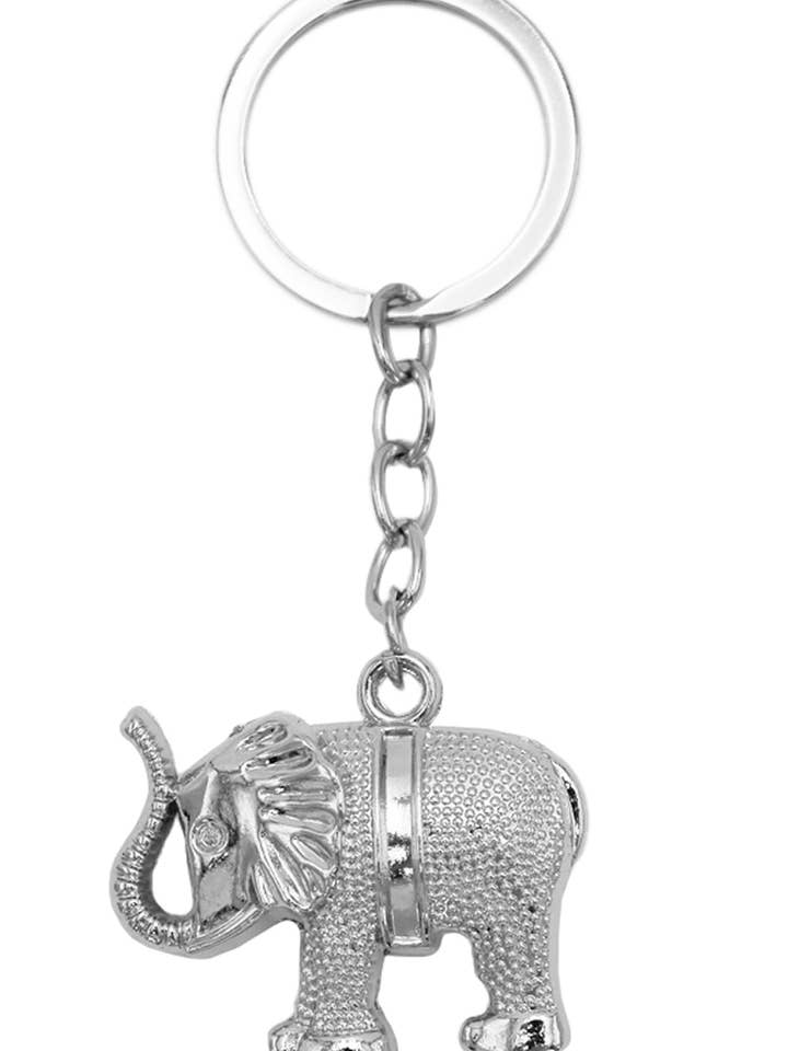 Ethnic Lucky Elephant Metal Pendant Key Chain for wholesale by Cap Zone