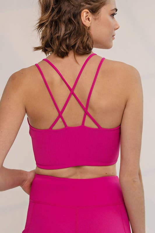 Sunday Morning - Wholesale Sports Bra - Women's - T5097PL37 Plus Size Adjustable Strap Nylon Rib Sports Bra4