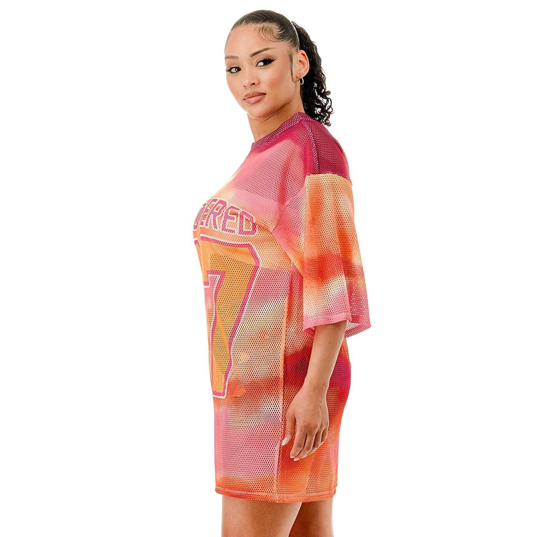 DORCAS – T-shirt – Mulher por atacado – T-shirt de Manga Curta em Rede com Corte Largo1