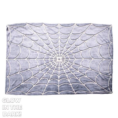 Spiderweb Glow In The Dark Throw Blanket for wholesale by Kreepsville