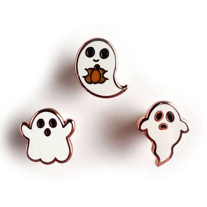 Mini Ghost Mini Enamel Pin Pack for wholesale by Kitty With A Cupcake