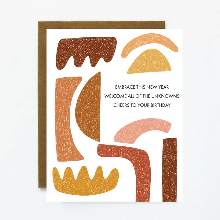 Carte de vœux Embrace The New Year-Birthday pour la vente par Quiet Lines Design