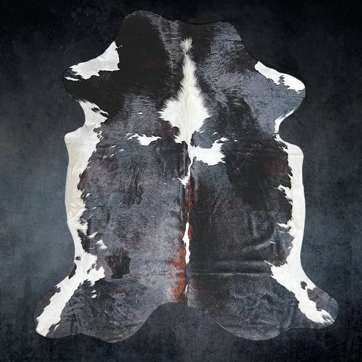 Extra großes dunkles dreifarbiges Kuhfell Teppich Größe 7,1 x 8 ft ---5272H für den Großhandel von Rodeo