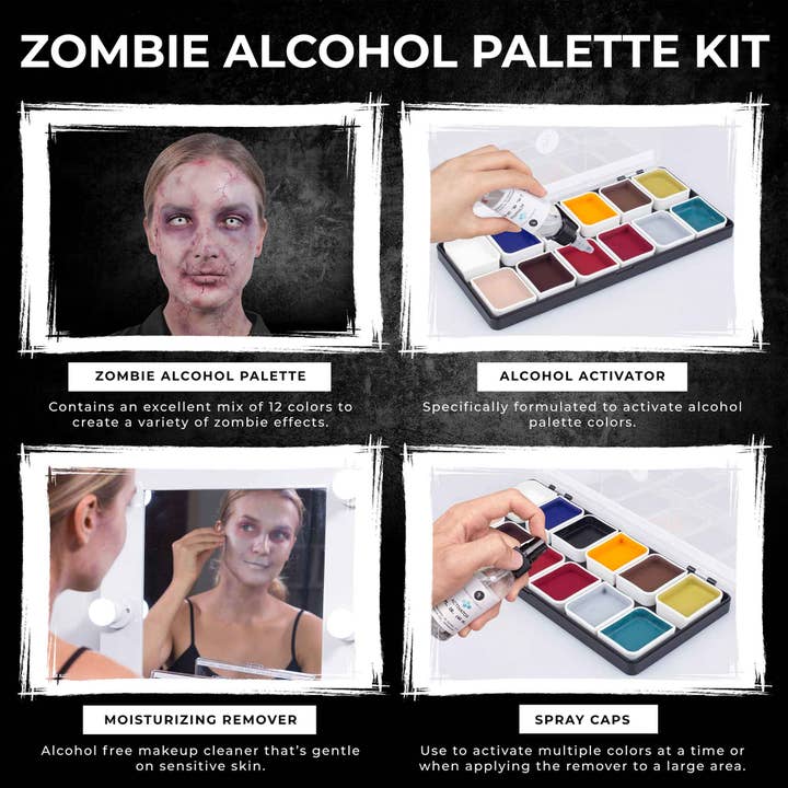 Narrative Cosmetics - Wholesale Schmink - Kinderen - 12-kleuren professionele zombie SFX-make-uppalet, alcohol-geactiveerd2