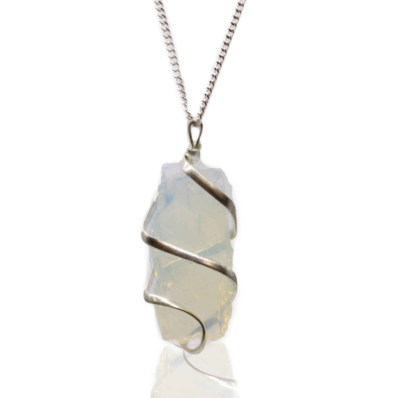 Ancient Wisdom – wholesale Pendant/charm necklace – Cascade Wrapped Necklace - Rough Opalite0
