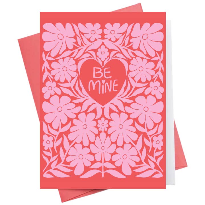 Be Mine Floral | Valentines Greeting Card for wholesale by Inkwell Cards