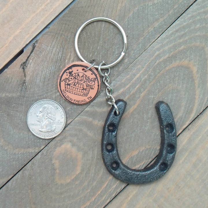 The Lucky Horse Company - Wholesale Keychain - Unisex - Lucky Western Horseshoe Keychain (Set of 12)