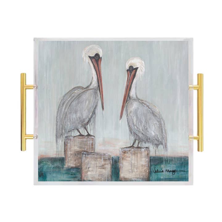 Plateau de service en acrylique Feathered Friends pour la vente par 318 Art Co.