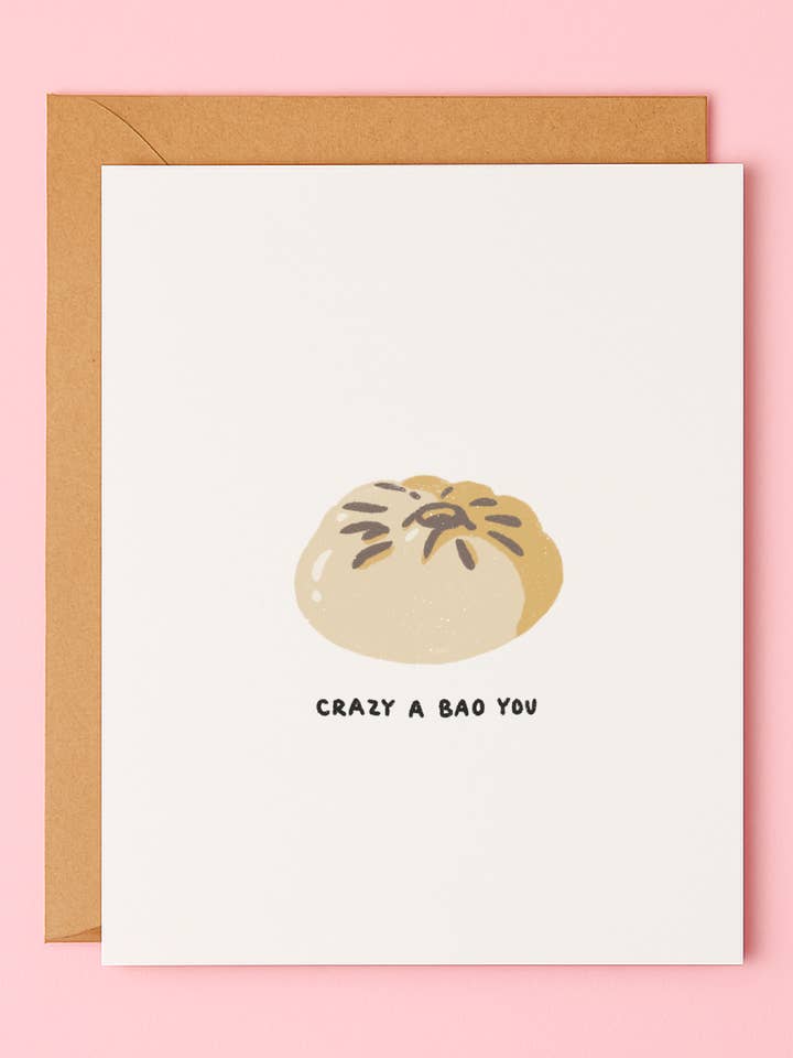 'Crazy A Bao You' Greeting Card for wholesale by LucyDraws