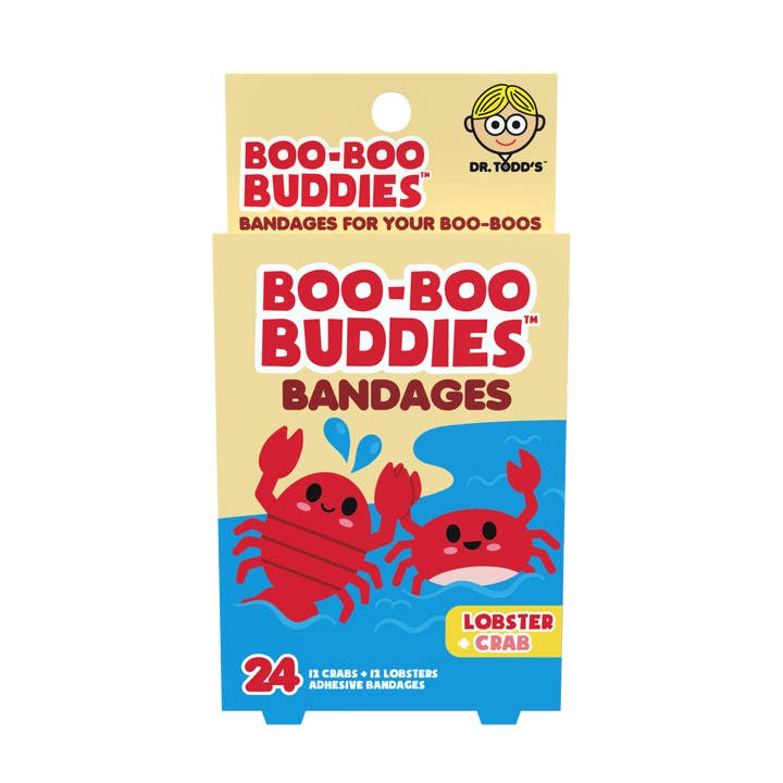 Pansements pour enfants – Homard + Crabe (24 unités, sans latex) pour la vente par Boo Boo Buddies