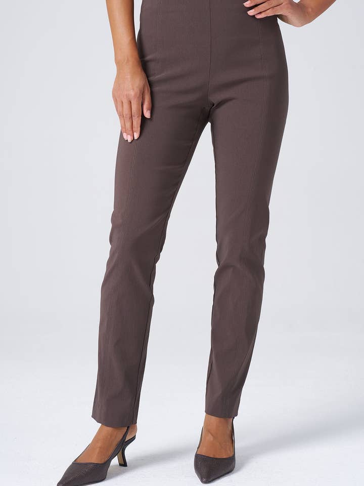 All-Season Tapered Pant-Bark for wholesale by Franne Golde