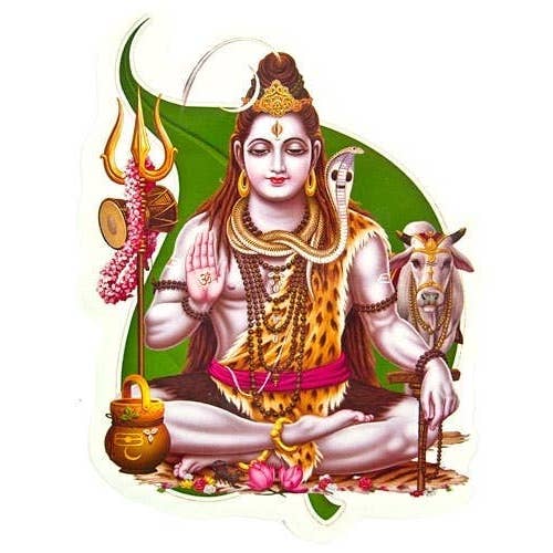Lord Shiva Sticker - 4.5" X 6.5" (10 Per Pack) for wholesale by GREENROOTS USA LLC