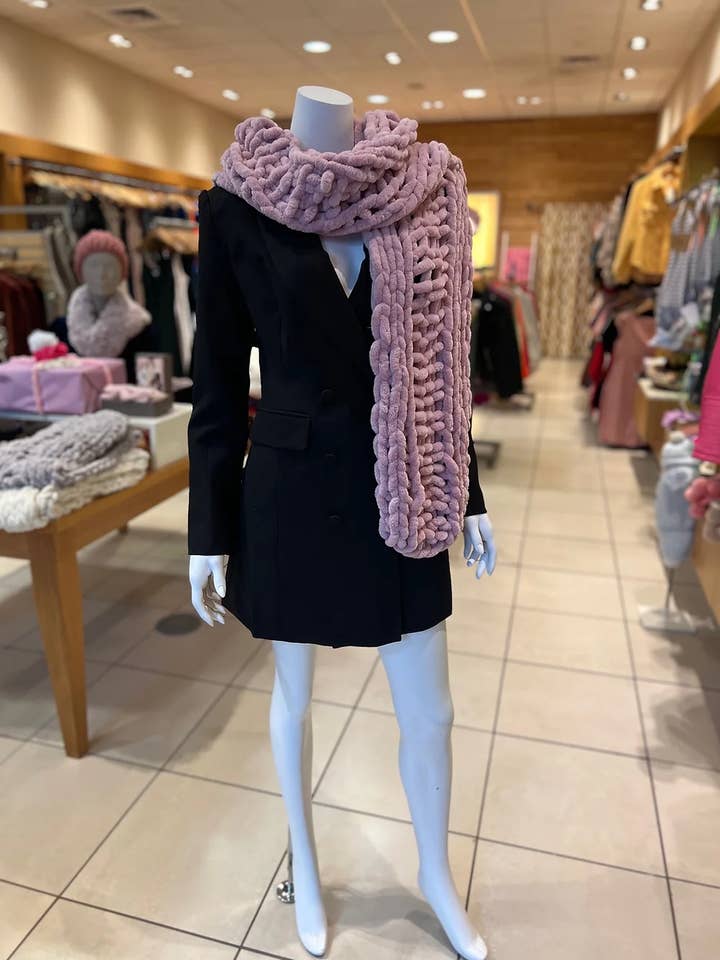 Light Pink Knit Scarf for wholesale by Tabu Knits