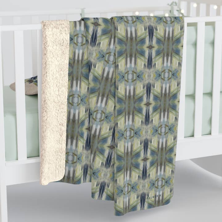 PALMER K Designs - Wholesale Throw Blanket - Sherpa Throw / Blanket: Geometric (BMW/P7)4