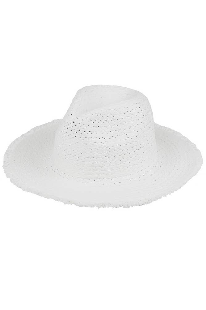 Hana - Wholesale Straw Hat - Women's - Frayed Solid Straw Hat17