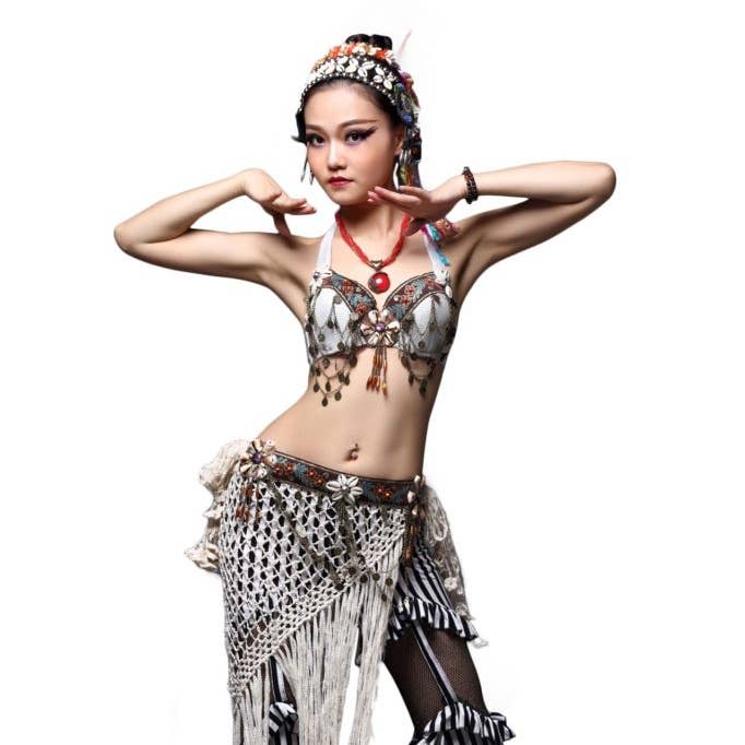 W1114 - Tribal Top with Coin Swags for wholesale by Western Fashion