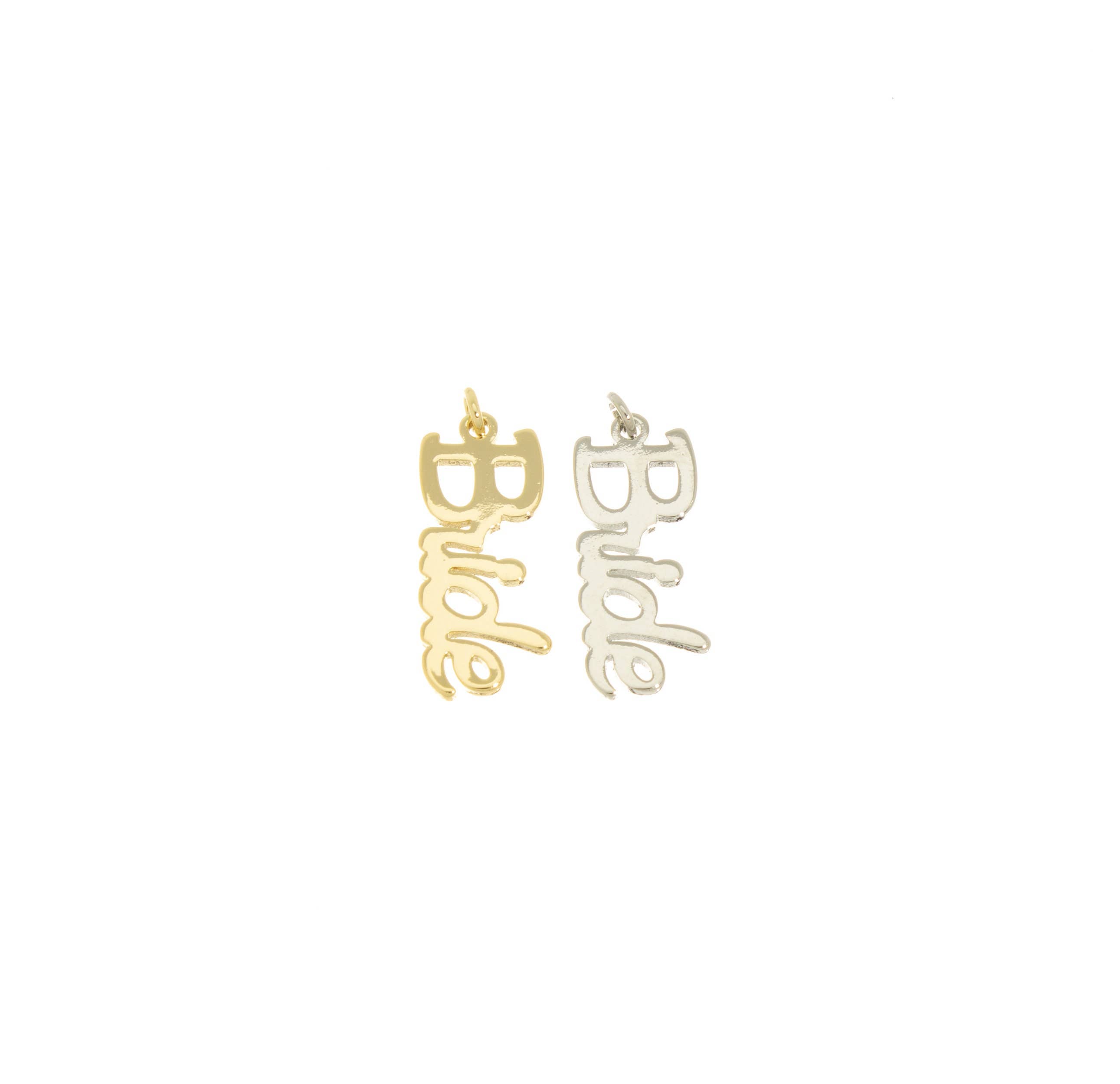 Jewel Pledge – Großhandel Individueller Charm/Anhänger – Gold- und Silber-Feinmonogramm-Brautanhänger, CPG-CPS0642