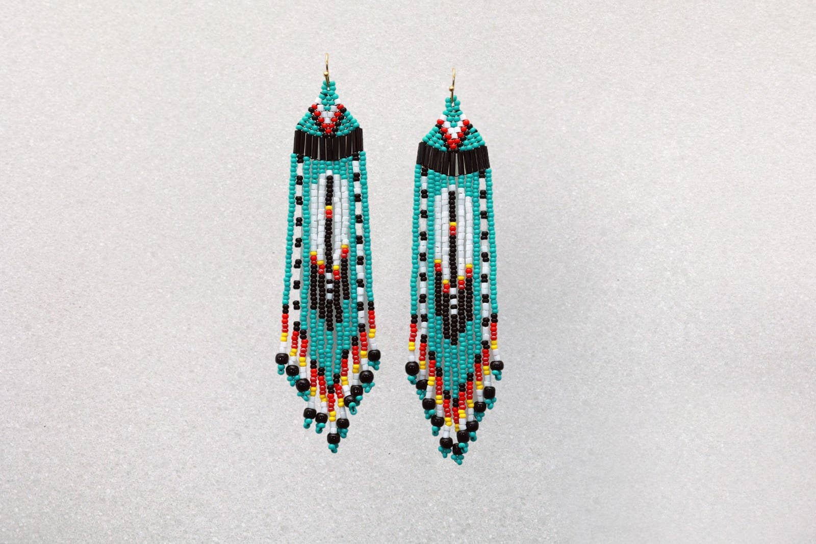 Shelley Enterprises Inc. - Wholesale Dangle Earrings - 716-TQ Native Earrings Handmade with Czech Beads0