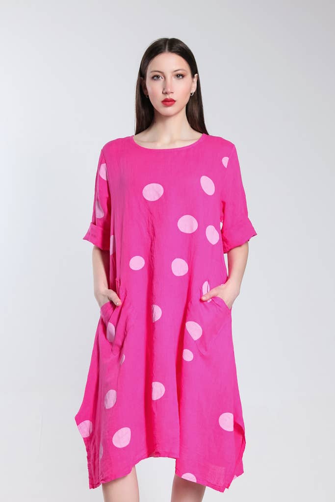 TINA Stephens Italy/Tees By Tina - Vendita all'ingrosso Vestito - Donna - Abito tascabile a pois di aprile (DSS165)7