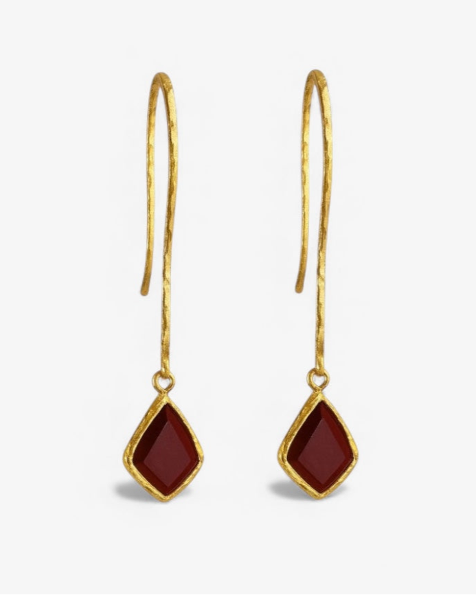 Woonder - Wholesale Dangle Earrings - Alma Burgundy Earrings1