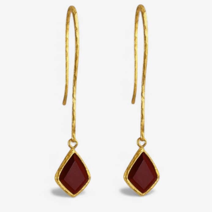 Woonder - Wholesale Dangle Earrings - Alma Burgundy Earrings1