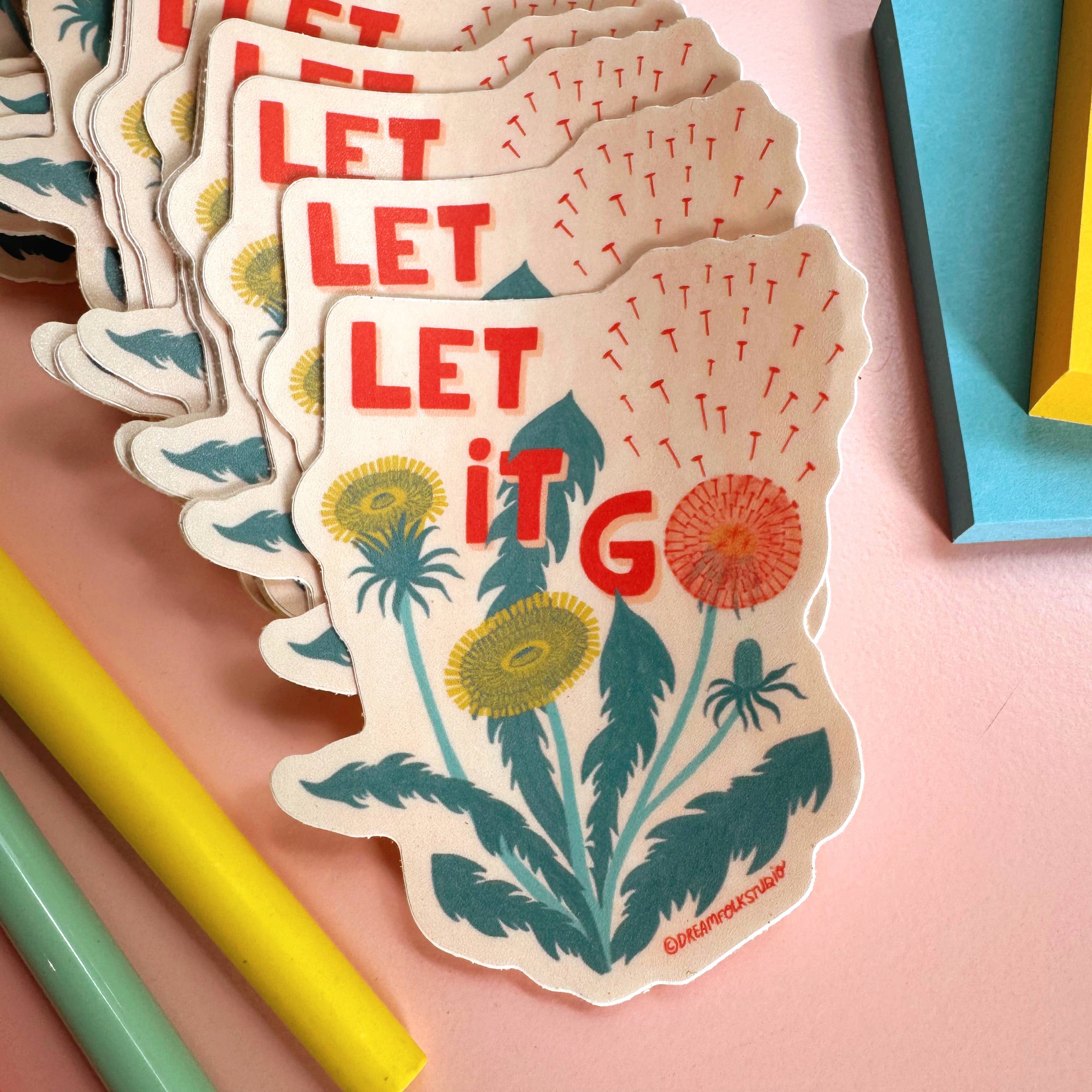 Dream Folk Studio - Wholesale Sticker - Let it Go Sticker - Dandelion Sticker -Vinyl Sticker1
