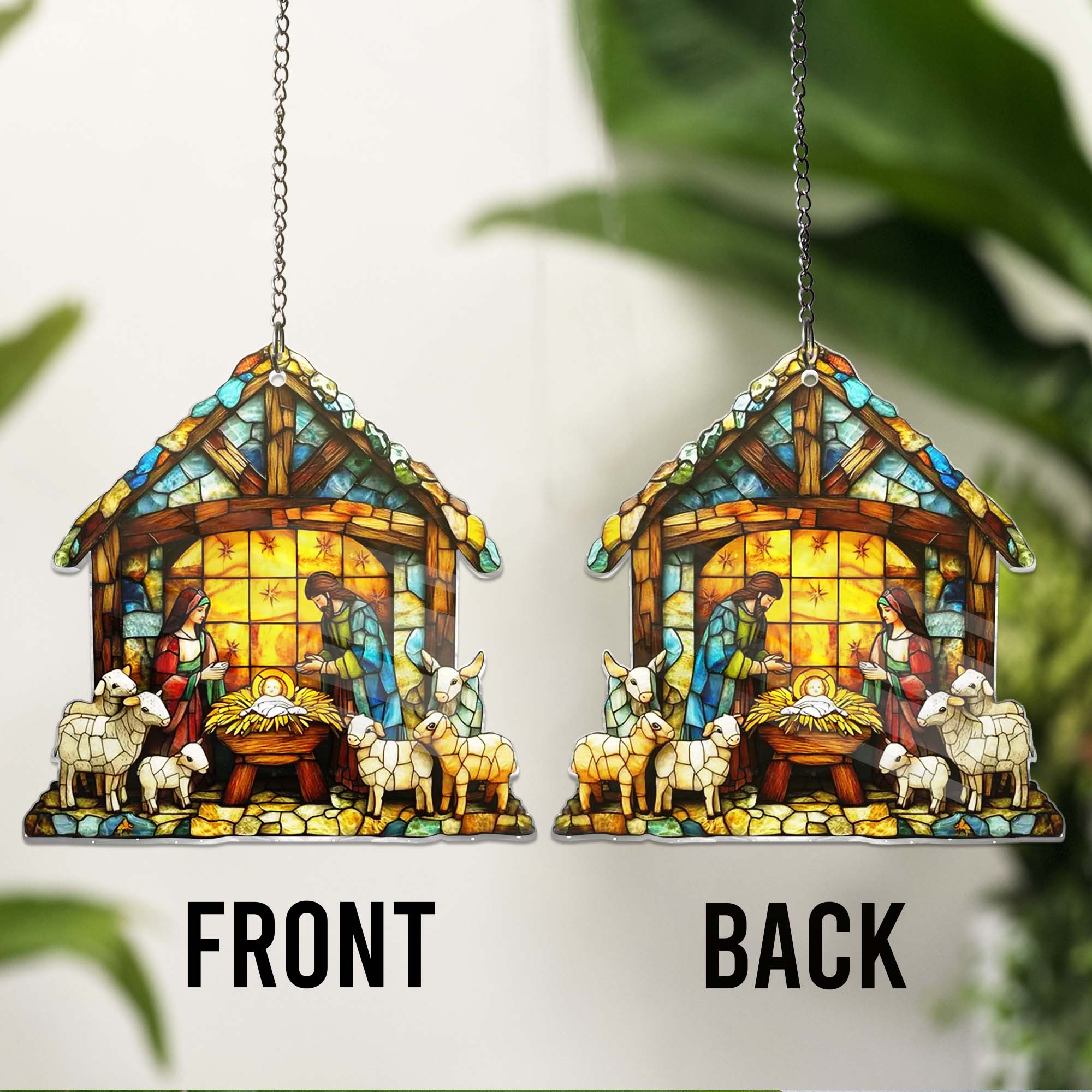 Merchemy - Wholesale Wall Decor - Kids & Baby - Nativity Catholic Ornament Nativity ACRYLIC Window Hanging1