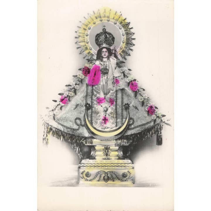 Carte religieuse peinte à la main, Sra del Rosario de Talpa, PSC14 pour la vente par Tesoros Trading Company