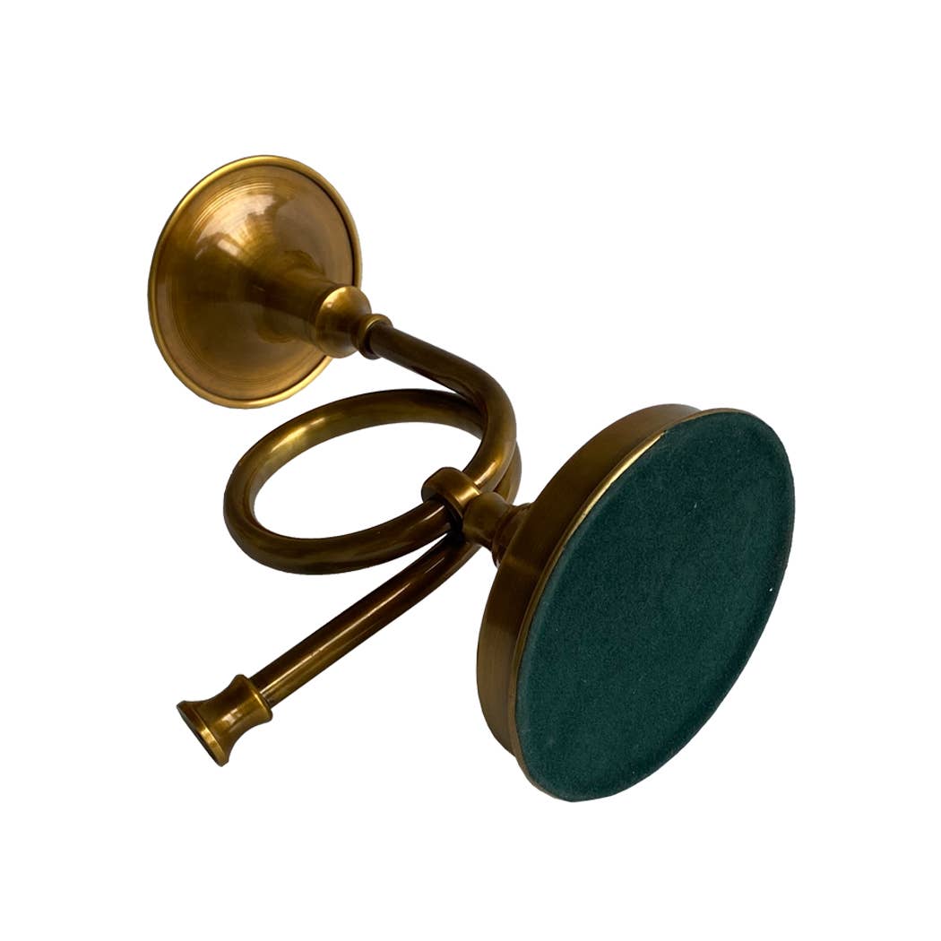 Madison Bay Co. - Historical Home Decor Reproductions - Wholesale Candle Holder - Brass French Horn Fox Hunt Candle Stick Holder, 8-1/4" 3