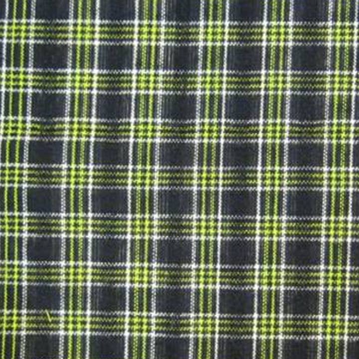 Tissu en coton teint en fil noir/vert 40/42 pouces pour la vente par Radyan Fabrics