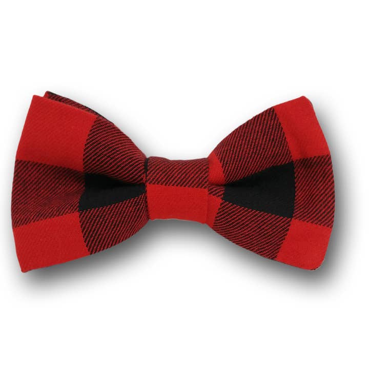 Nœud papillon à carreaux noir et rouge pour la vente par Le Noeud