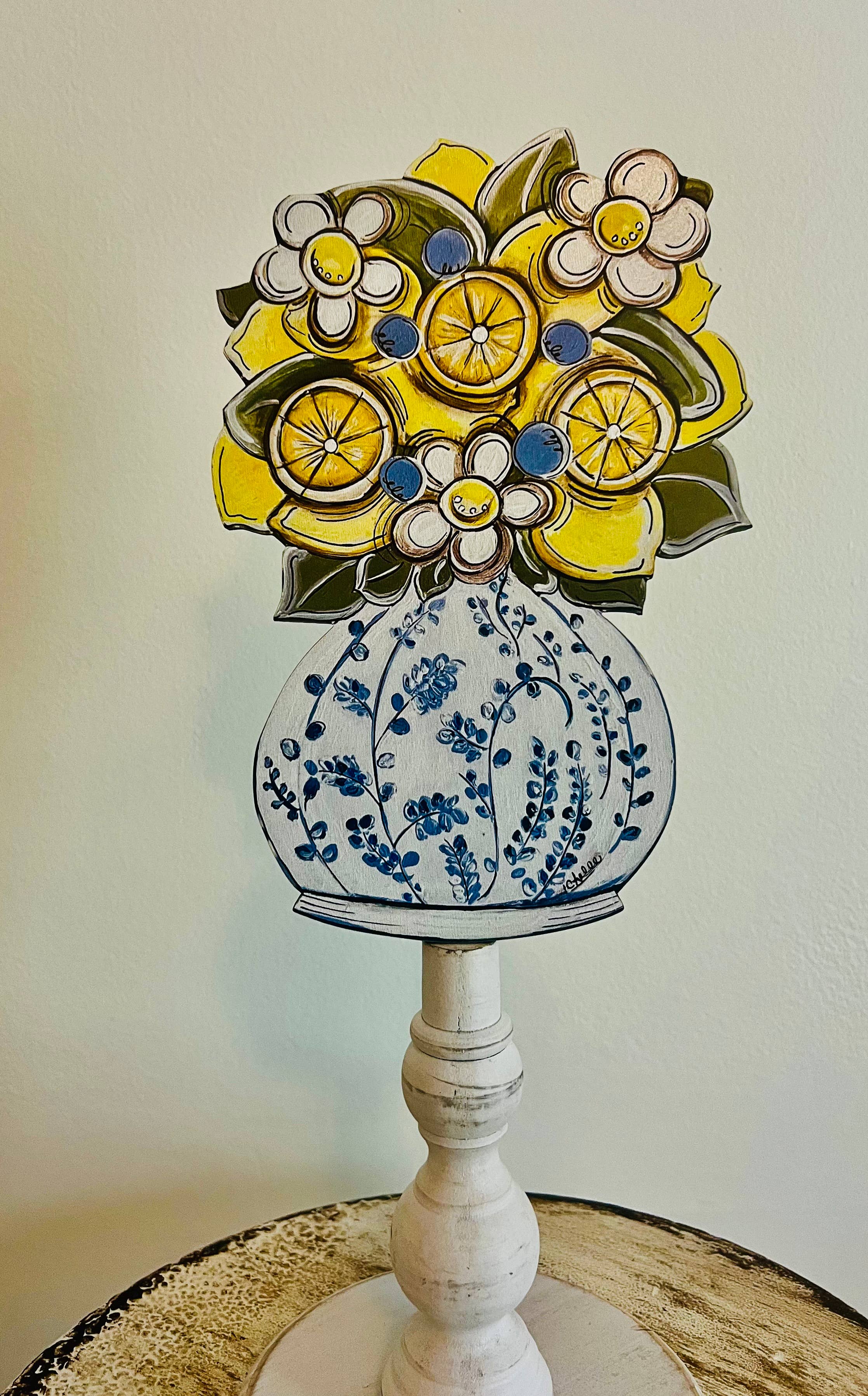 The Happy Butterfly - Wholesale Decorative Tabletop Object - Seasonal & Everyday Topper: Lemons &  Chinoiserie0