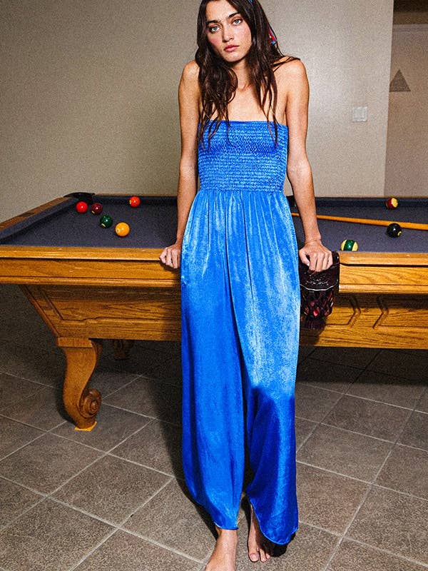 BUCKETLIST INC – wholesale Jumpsuit – Women's – R5177 Wide Legs Smocked Solid Tube Jumpsuit10