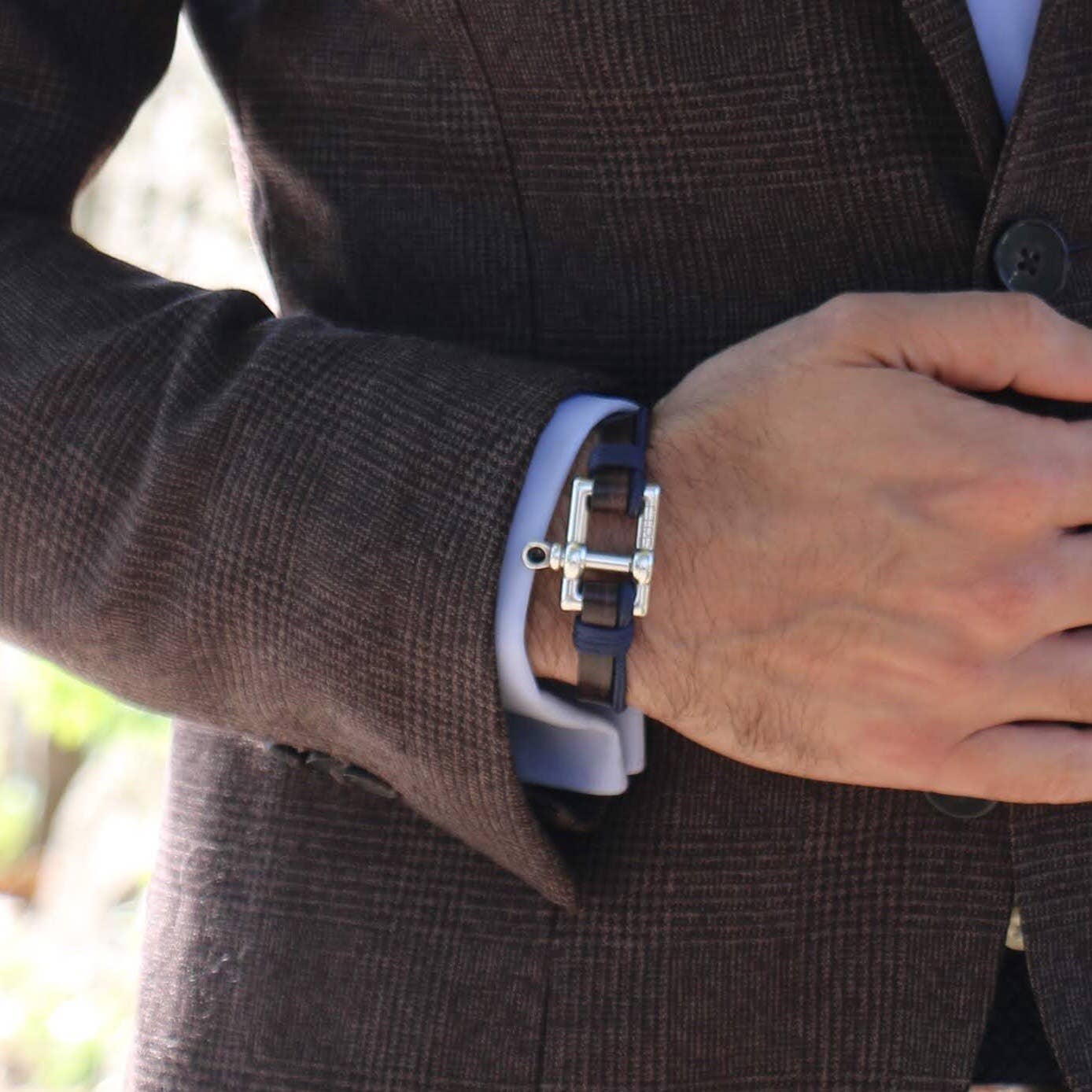 Être - Bracelets & Accessories - Vente Bijou – homme - Bracelet pour homme | Le Rectangle - Cuir&Bleu2