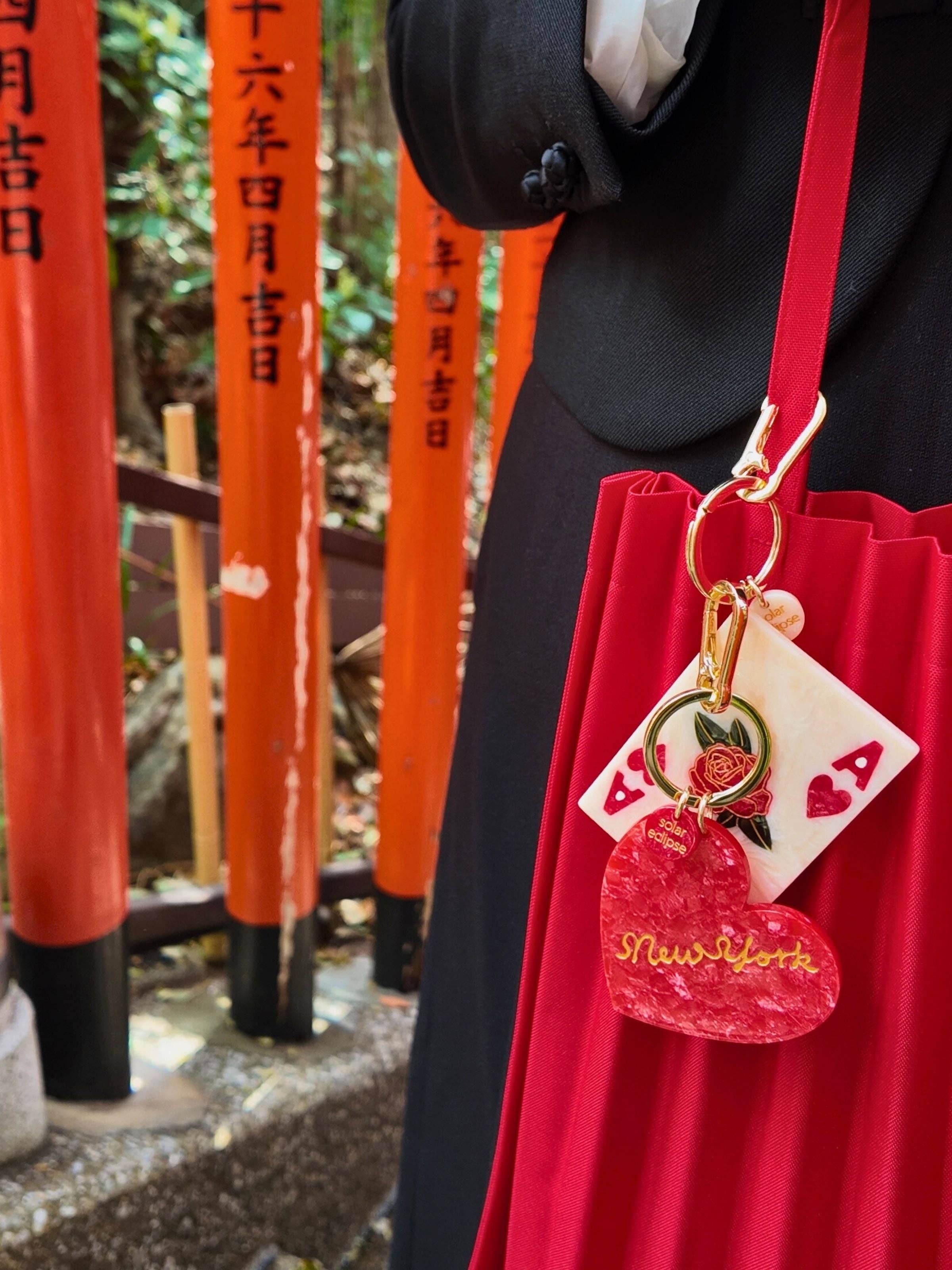 Solar Eclipse - Wholesale Keychain - Women's - Hand-painted Ace of Hearts Bag Charm + Keychain Eco-Friendly2